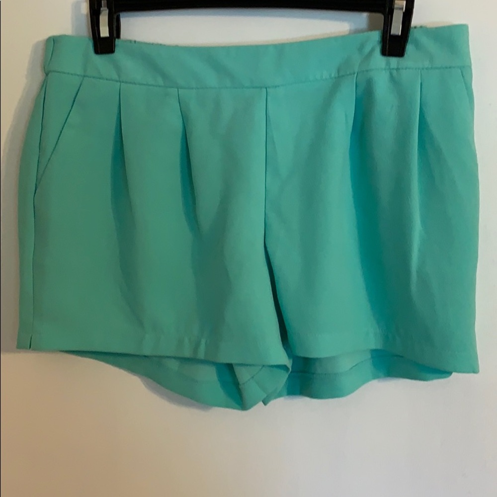 Mint green dress shorts